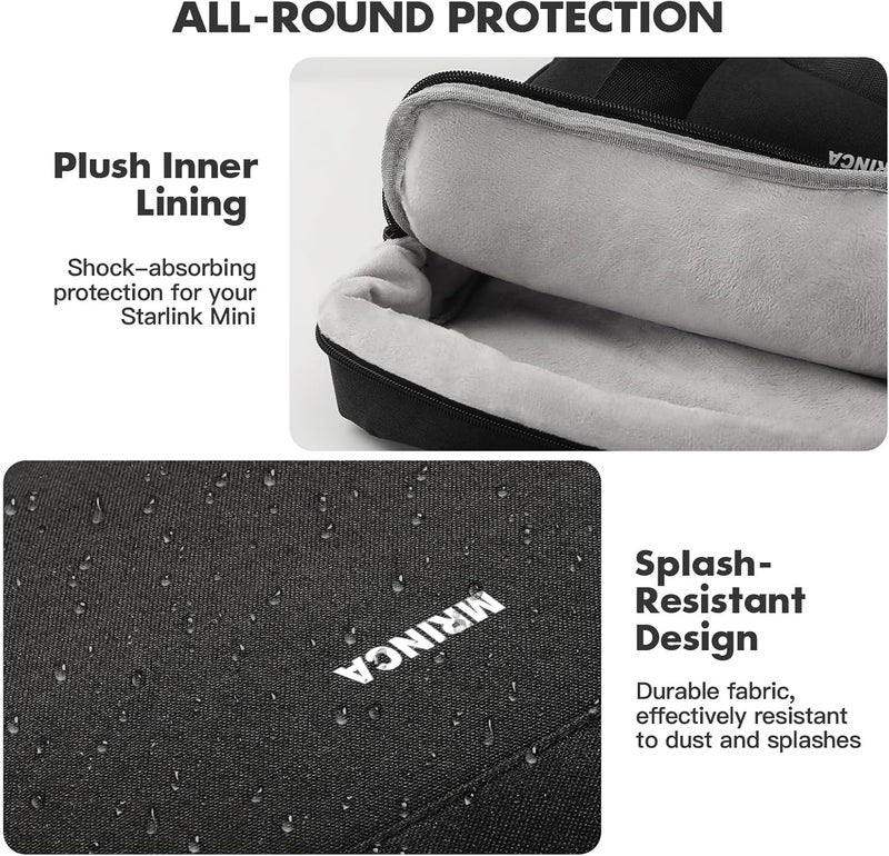 MRINCA Starlink Mini Carrying Case with Tripod Storage - Portable Travel Bag for Satellite Dish & Accessories, Fits Laptop, iPad, Power Adapter, Cables - Durable Camping RV Business Carrier - Image 5